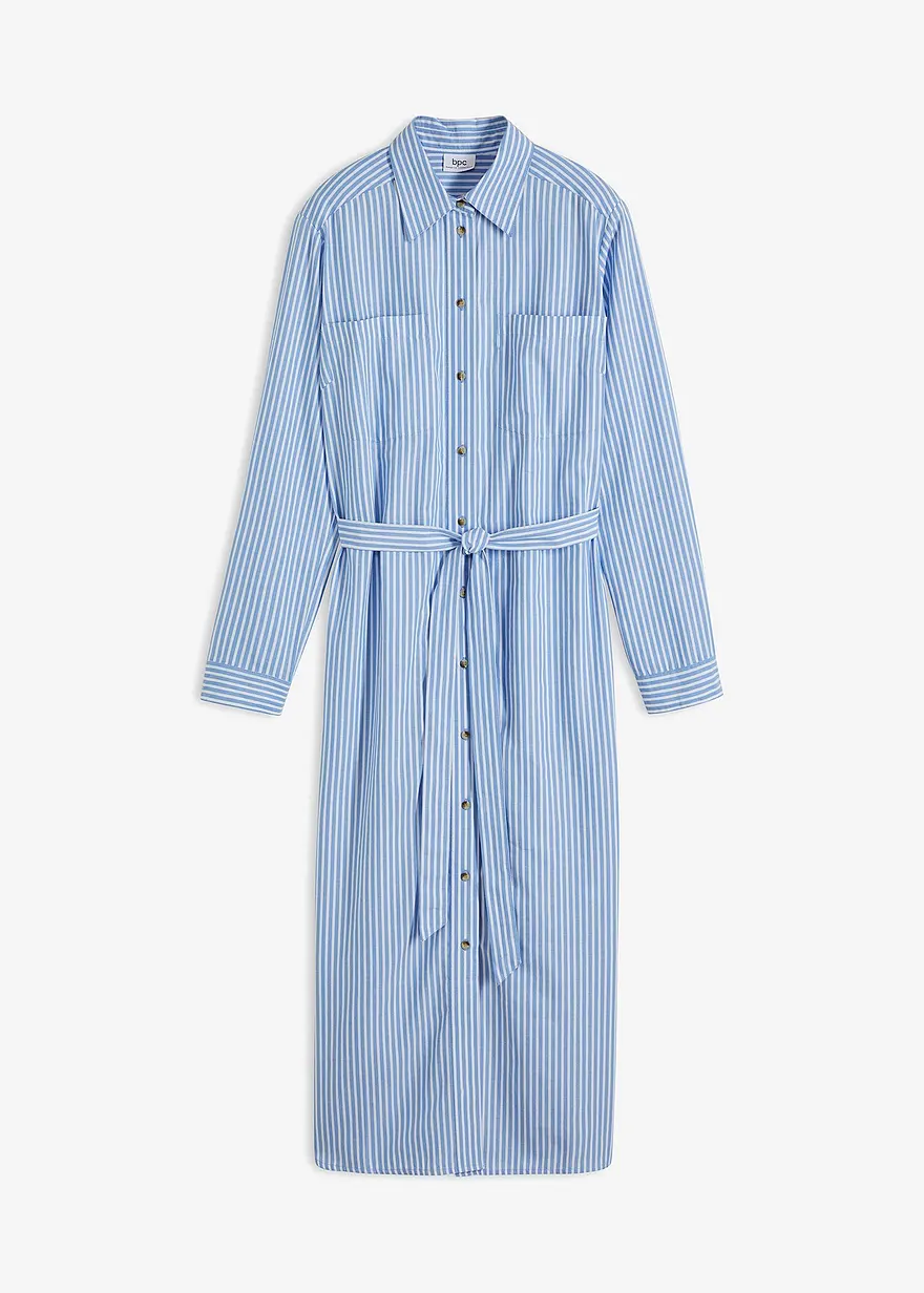 Gestreiftes Blusenkleid mit Bindeband