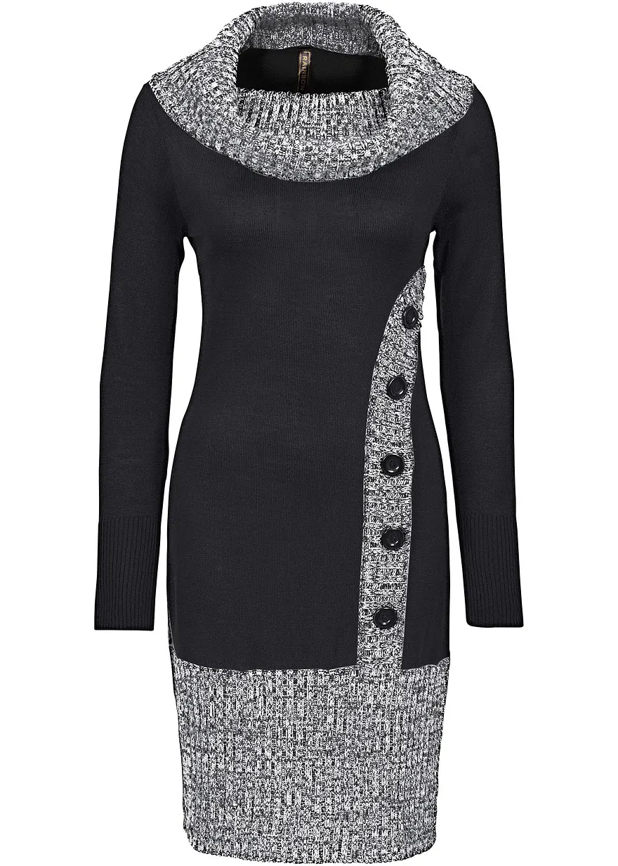 Figurbetontes Strickkleid mit Schalkragen