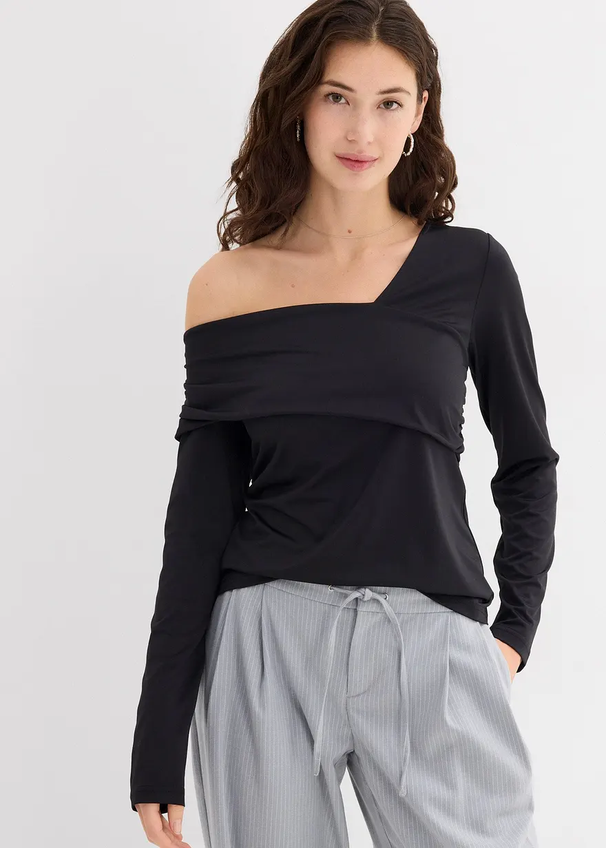 Langarmshirt mit Raffung