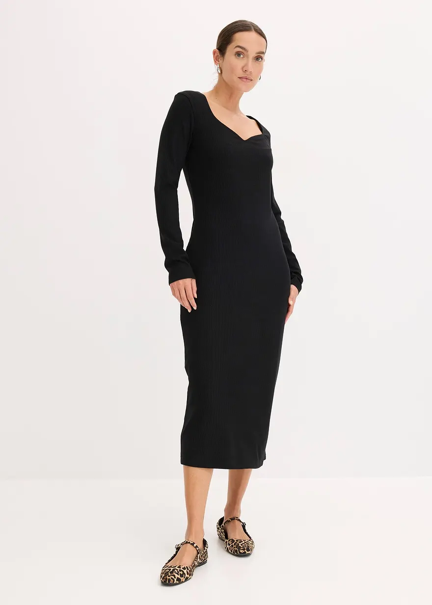geripptes Midikleid