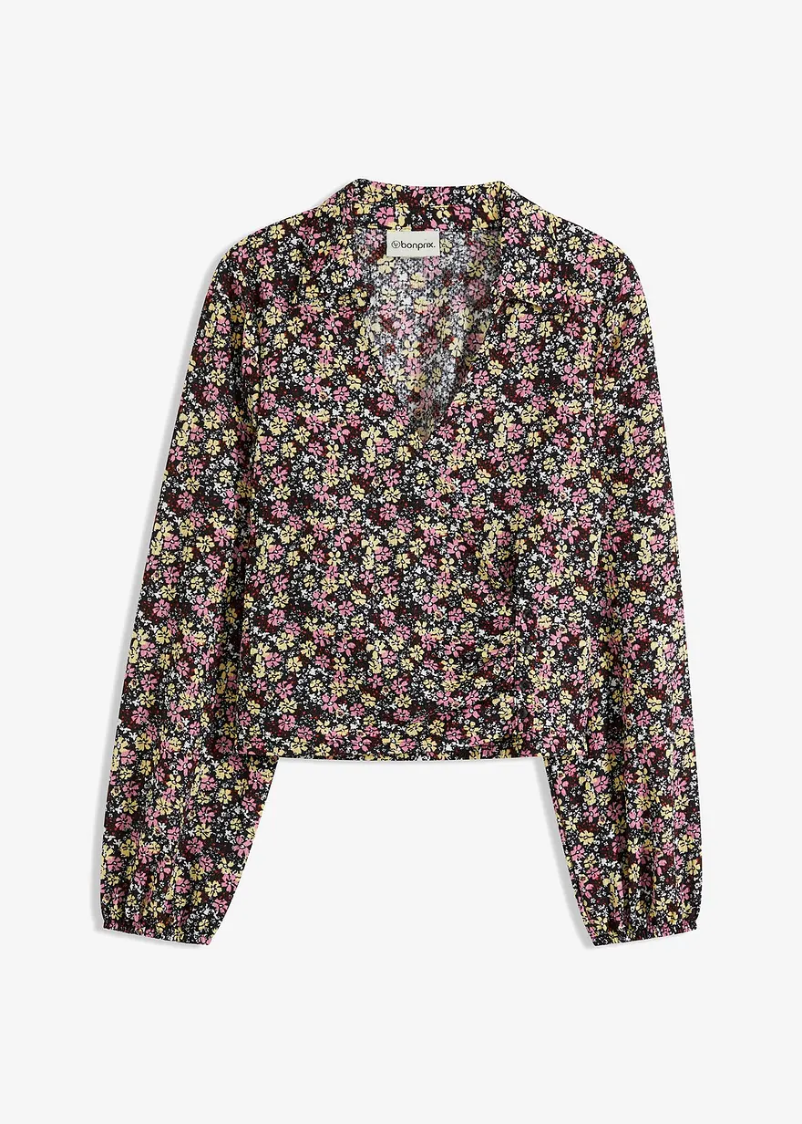 Langarmshirt in Wickeloptik
