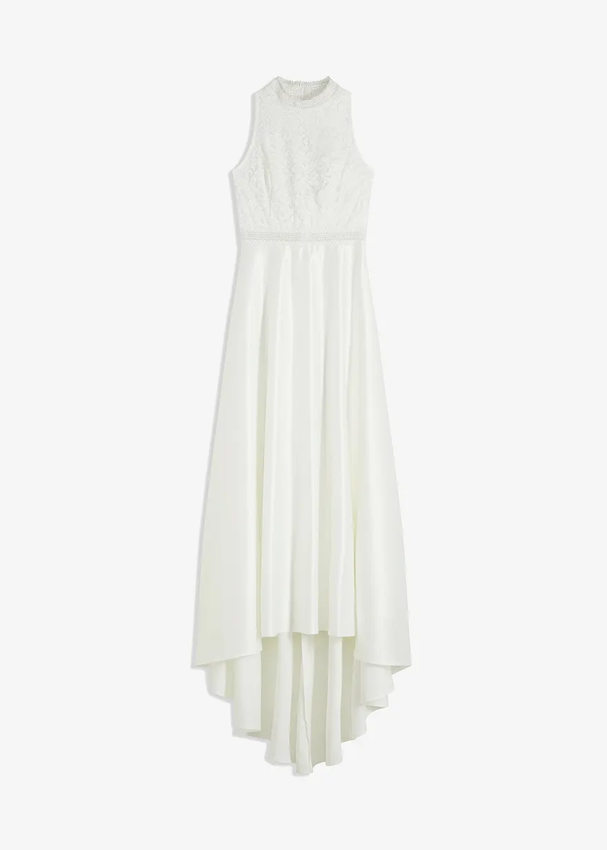 Brautkleid aus glänzendem Satin mit Spitze