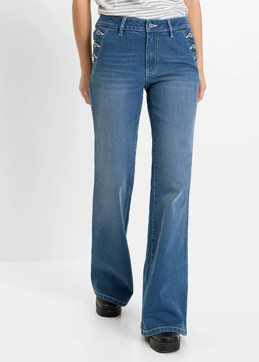 Bootcut Jeans Mid Waist, Bio-Baumwolle