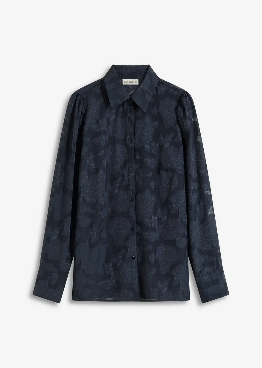 Bluse aus Jaquard-Chiffon