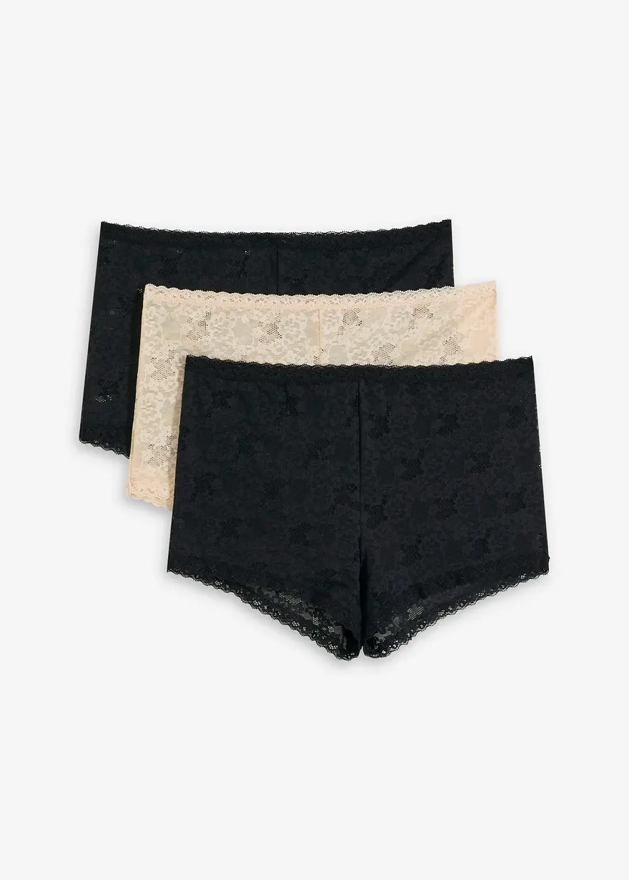 Damen Boxer (3er Pack) aus Spitze