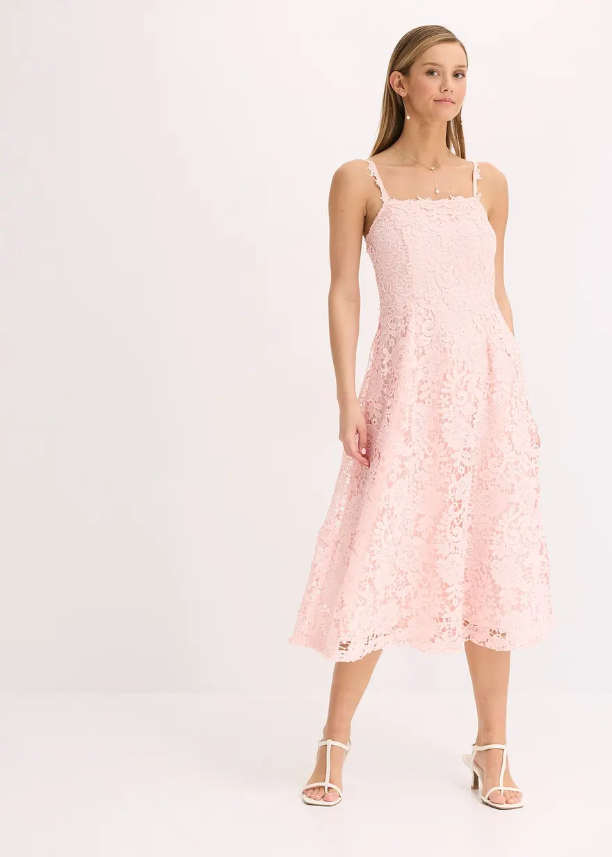 Spitzenkleid mit dekorierten Trägern