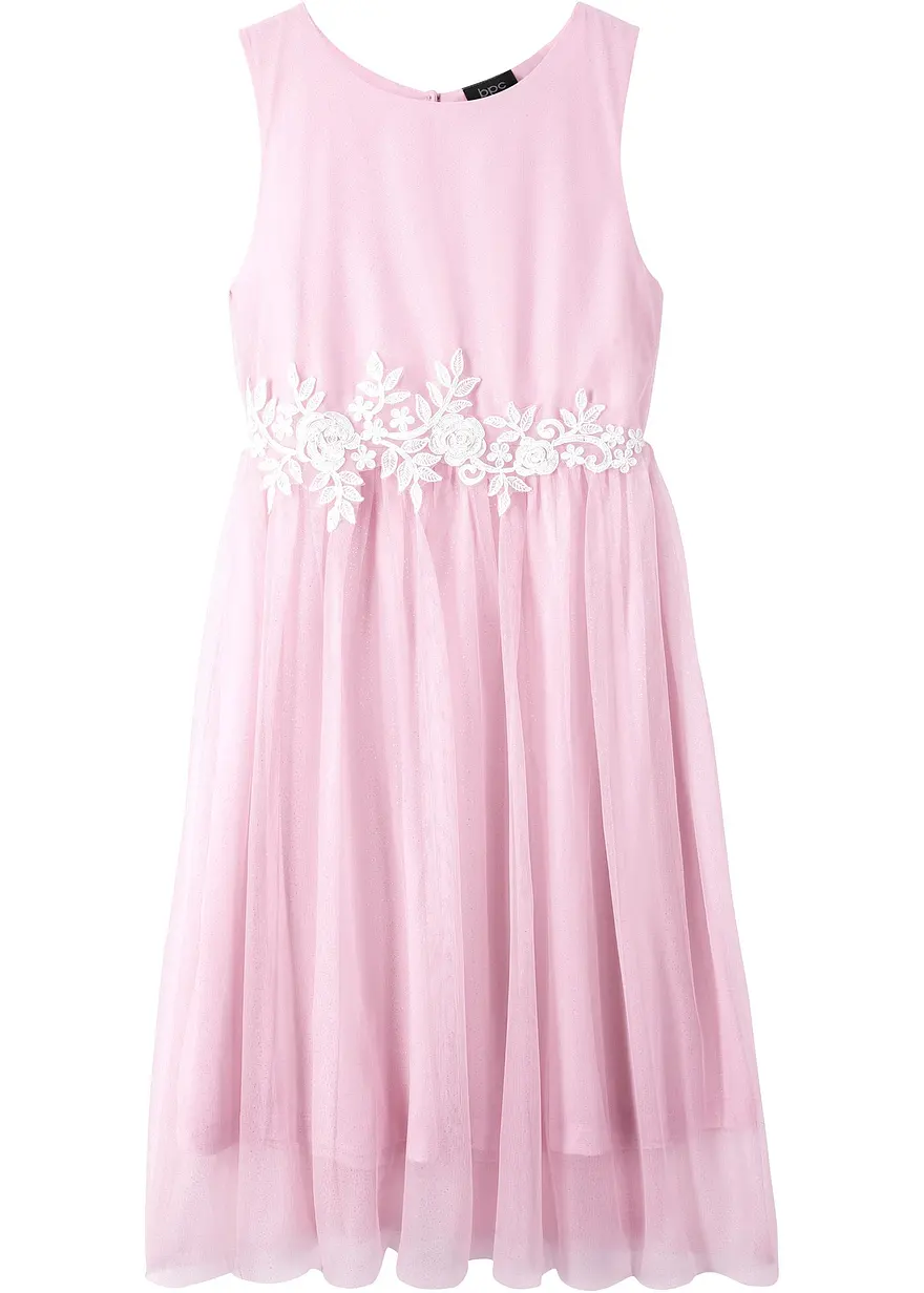 Midikleid mit Spitzenbesatz