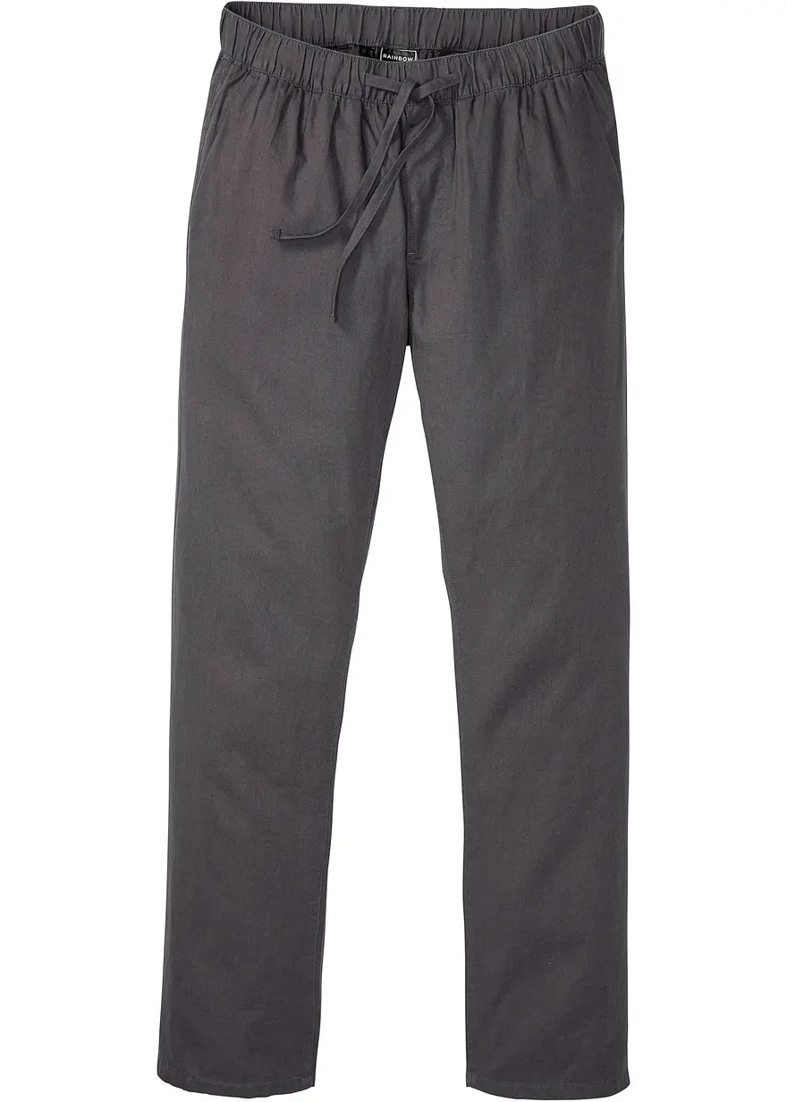 Regular Fit Schlupfhose mit Leinenanteil, Straight