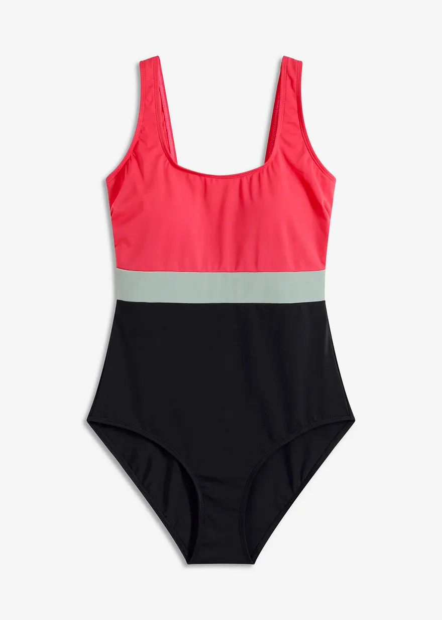 Schnelltrocknender Badeanzug mit Colorblocking