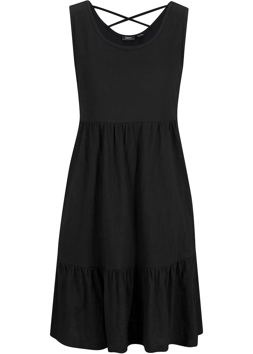 Jerseykleid mit Volants und Rückendetail