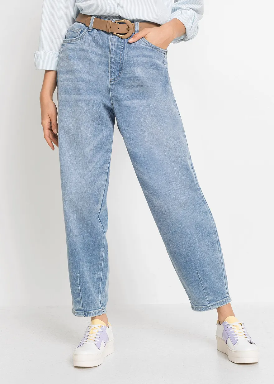 Barrel-Jeans, High Waist, Bio-Baumwolle
