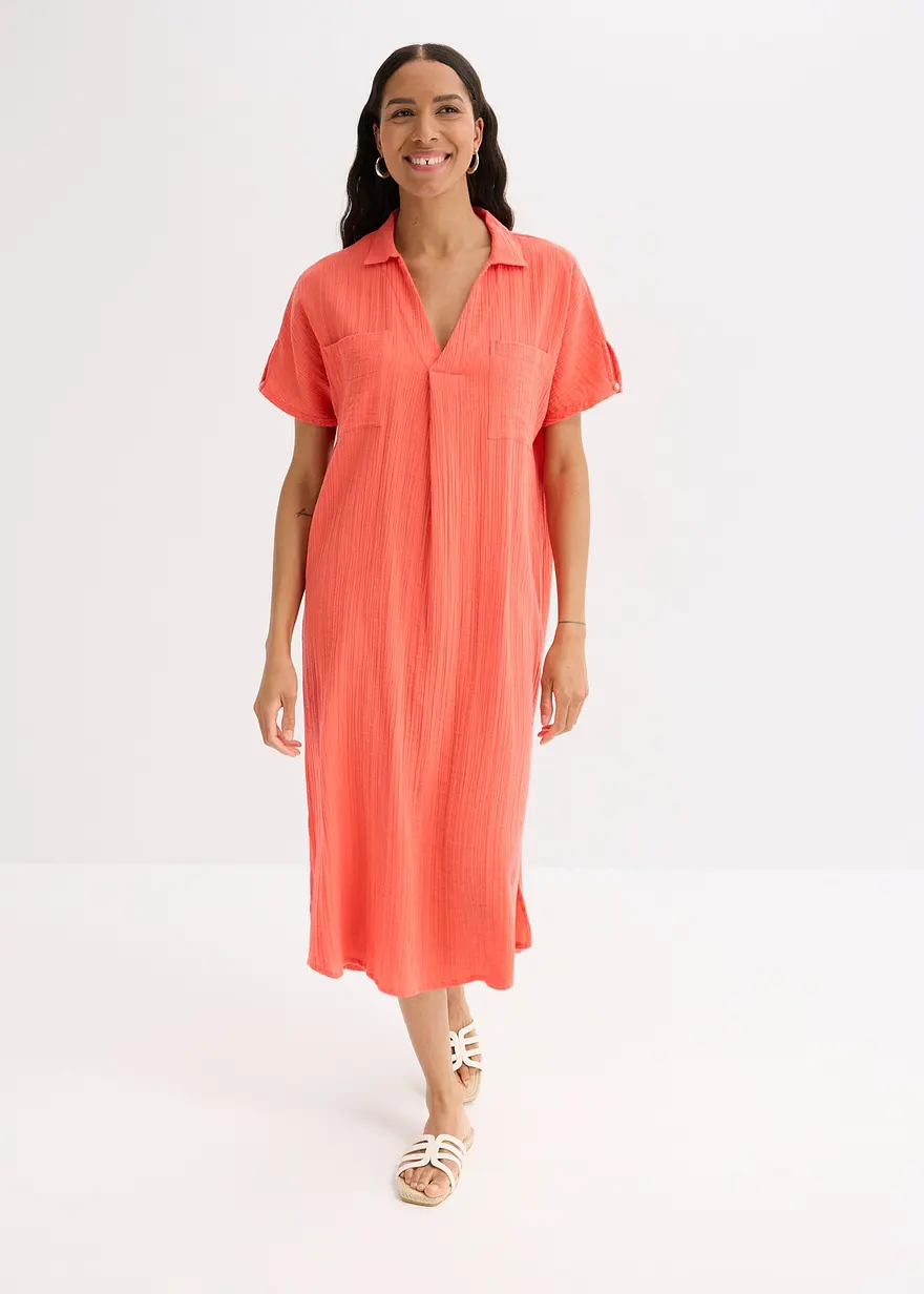 Kaftan-Kleid aus weichem Musselin