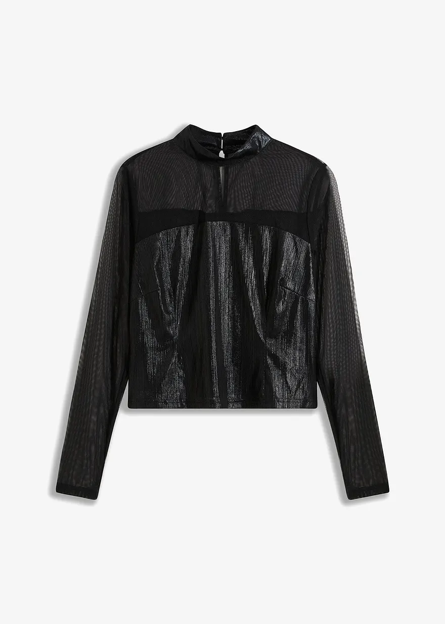 Langarmshirt mit Glanzeffekt