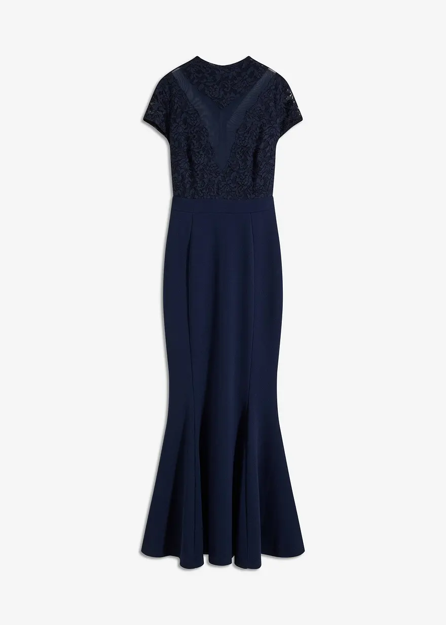 Maxikleid mit Spitze und Mesh