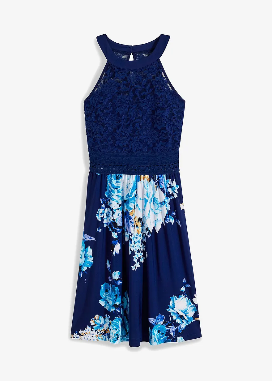 Jerseykleid mit Spitze