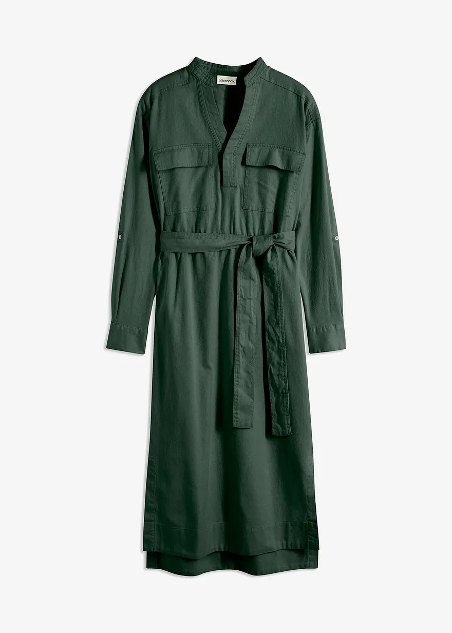 Hemdblusenkleid in Midi-Länge