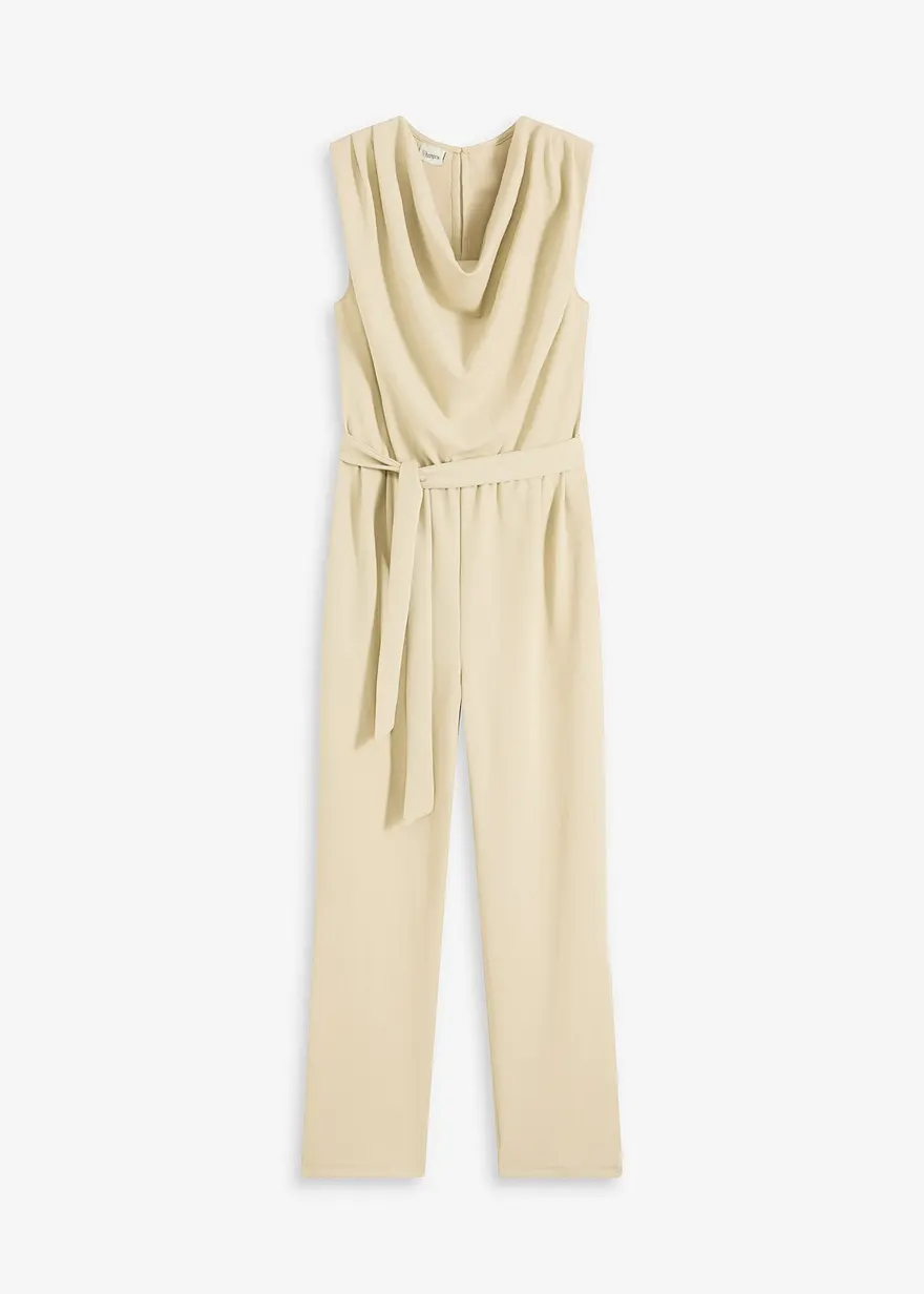 Jersey-Jumpsuit mit Schulterpolster