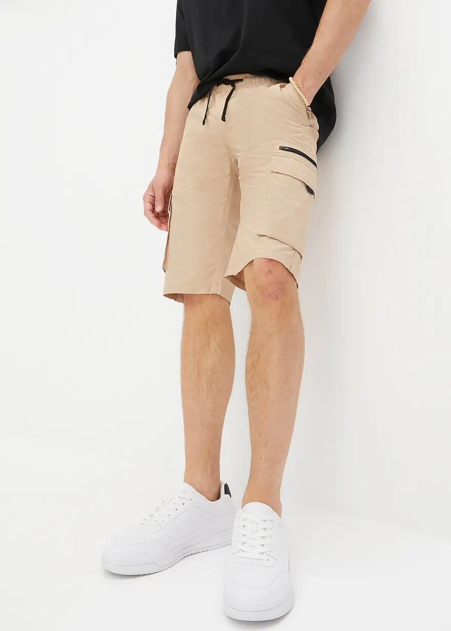 Schlupf-Bermuda mit Cargotaschen, Regular Fit