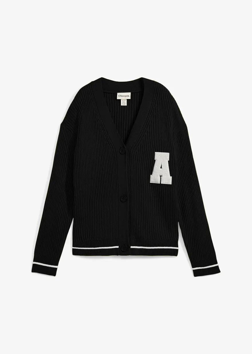 Oversize-Strickjacke mit Stickerei