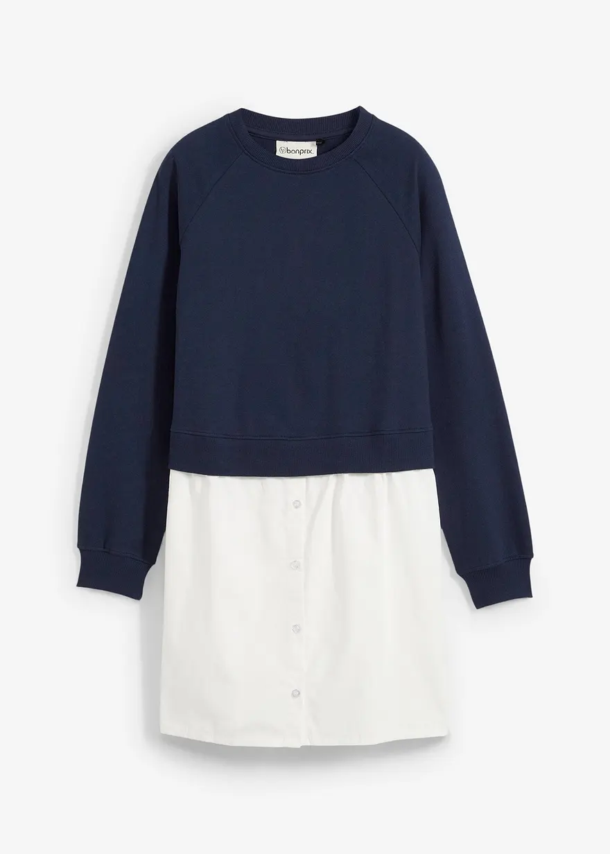 Sweatshirt mit Bluseneinsatz