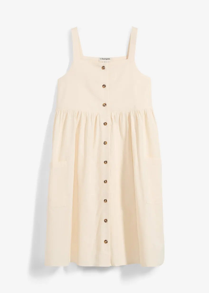 Trägerkleid aus kühlendem Leinen-Mix