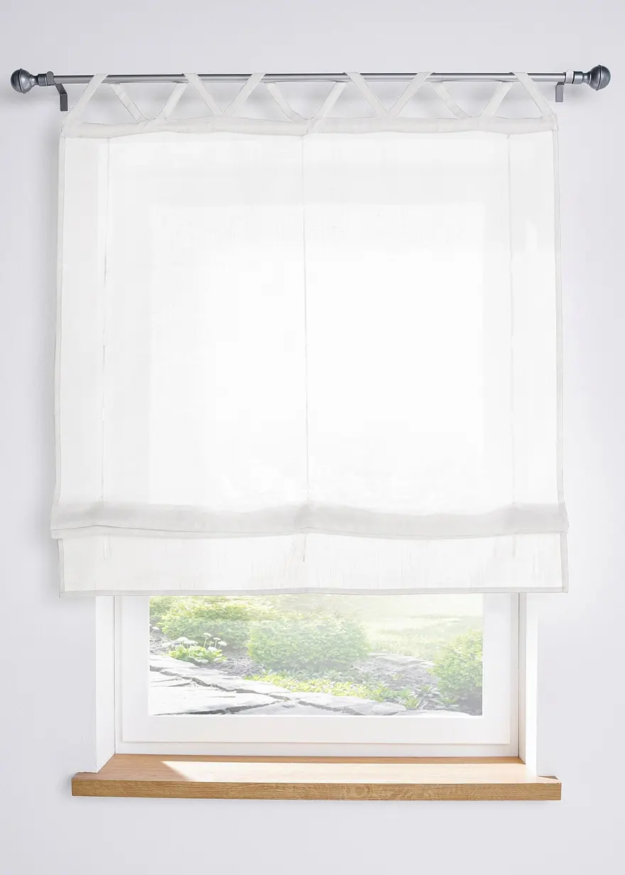 Bändchenrollo in Leinen Optik