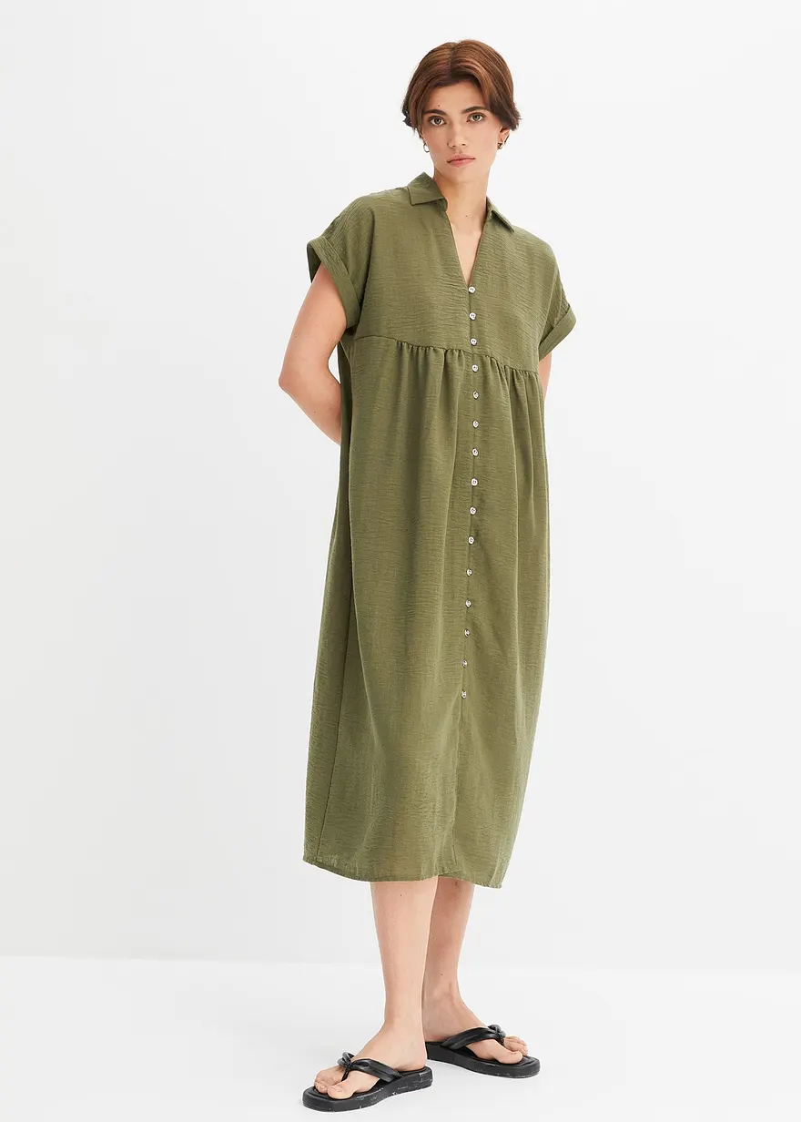 Blusenkleid im Leinenlook