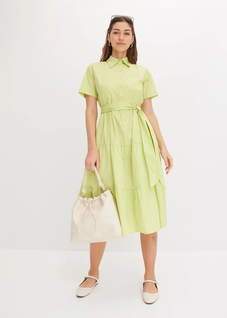 Blusenkleid aus elastischem Baumwoll-Mix