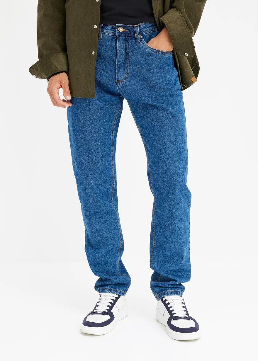 Classic Fit Jeans mit seitlichem Dehnbund, Straight
