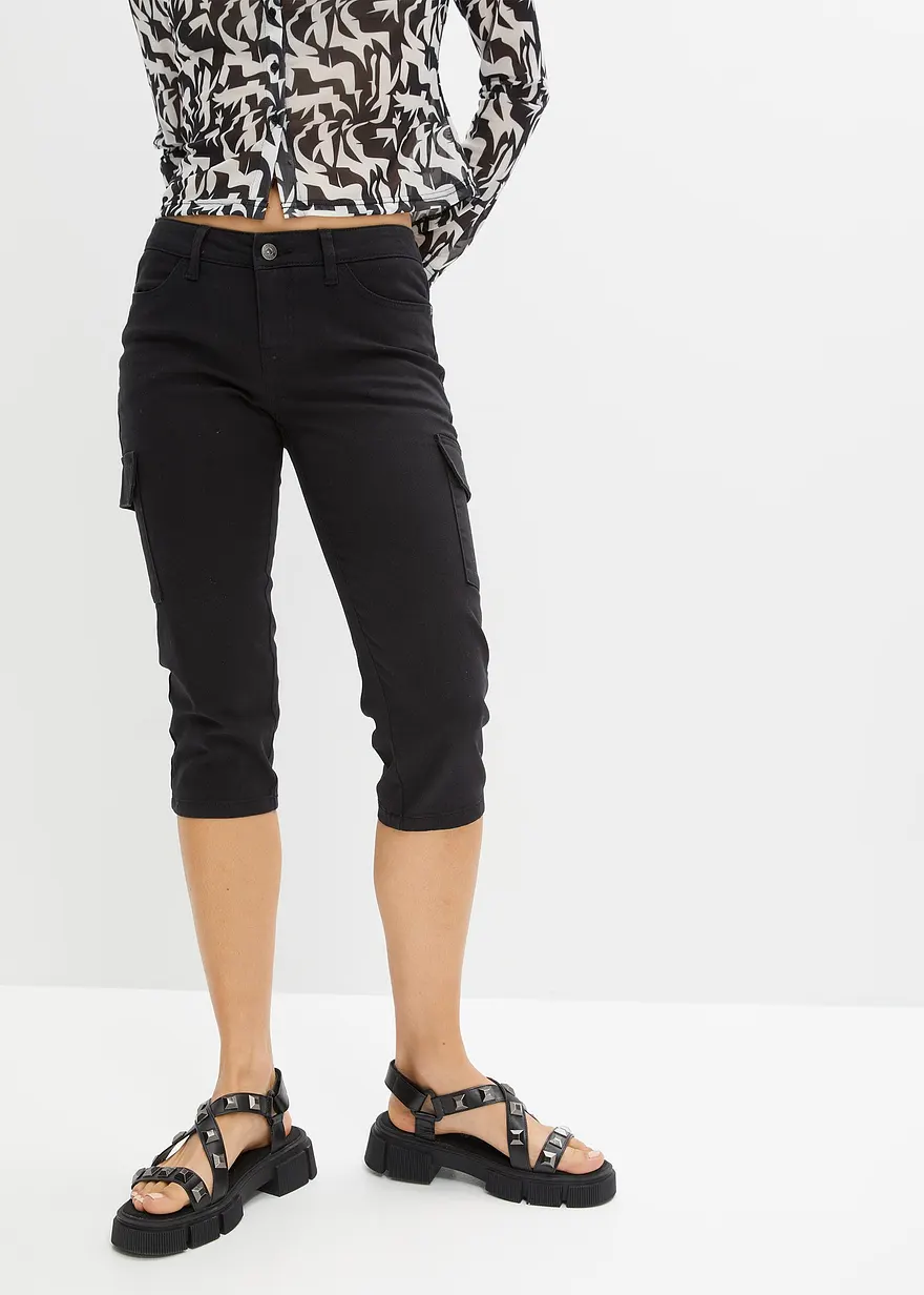 Capri-Hose aus elastischem Baumwoll-Mix