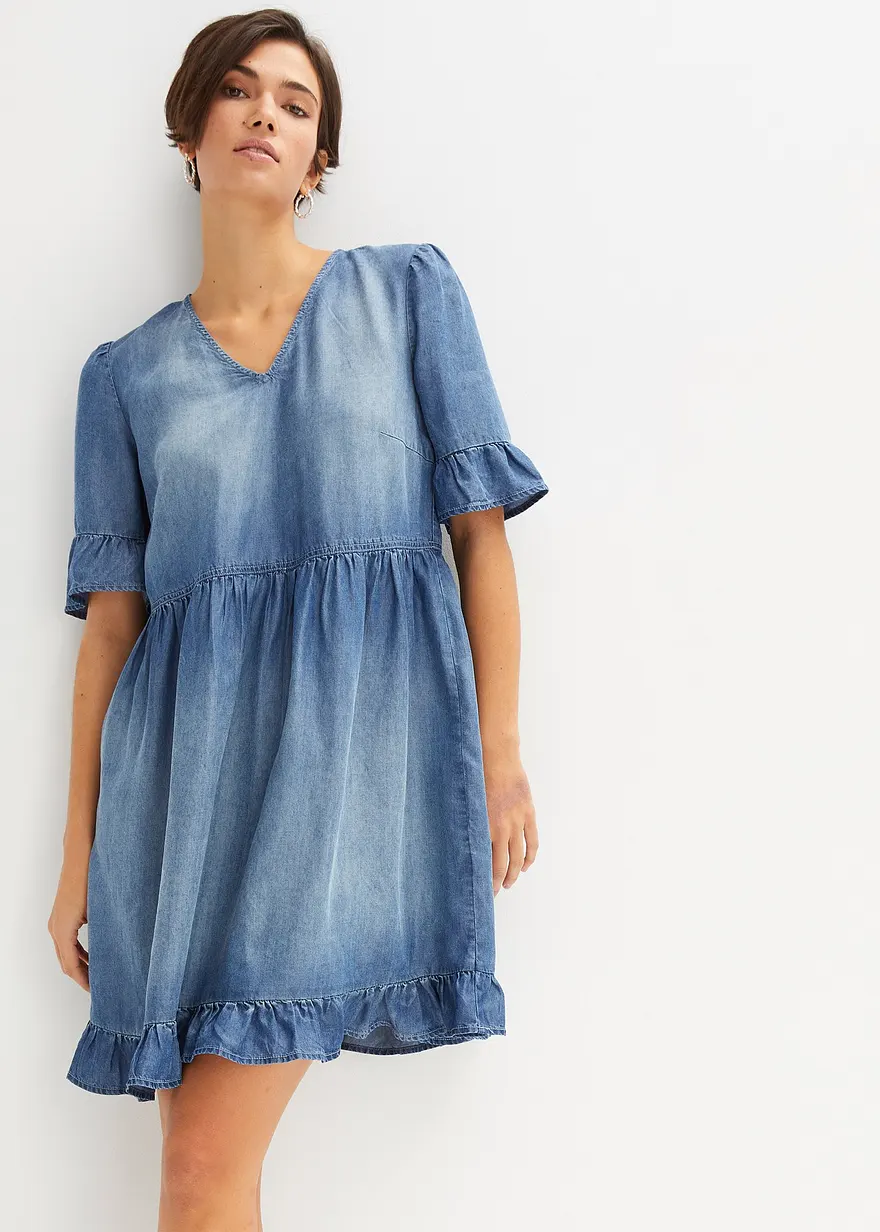 Jeanskleid mit Volants