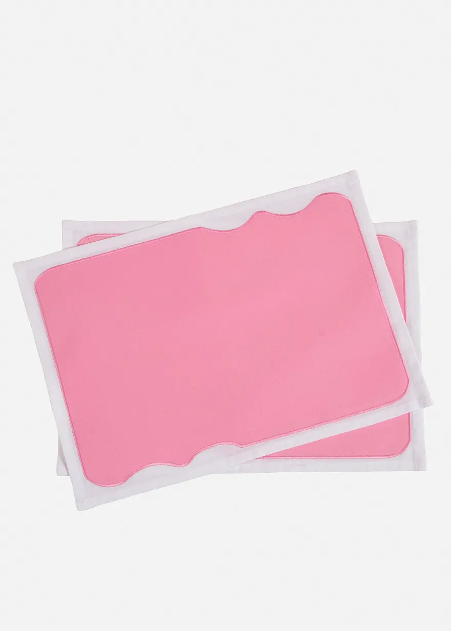 Tischsets aus Bio Baumwolle mit farbiger Kante (2er Pack)