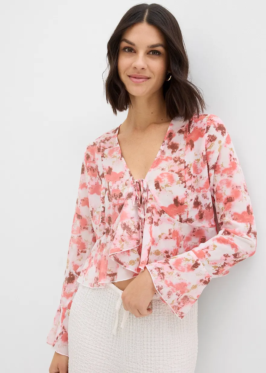 Chiffonbluse mit Volants