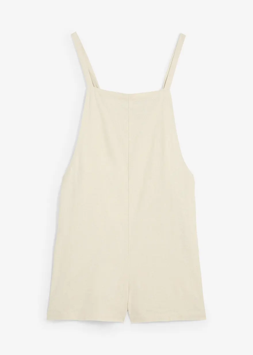 Kurzer Jumpsuit aus luftigem Leinen-Mix