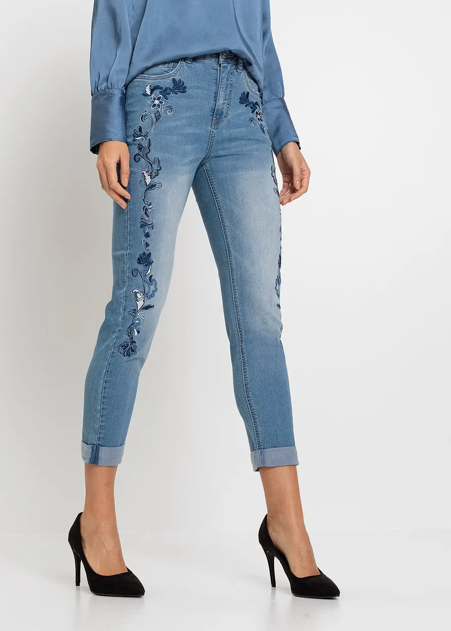 Slim-Fit-Jeans, Mid Waist, cropped