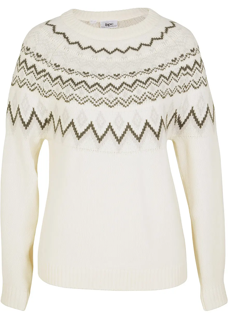 Hochgeschlossener Norweger-Pullover