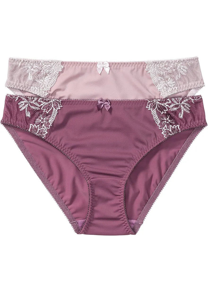 Slip mit zarter Stickerei (2er Pack)
