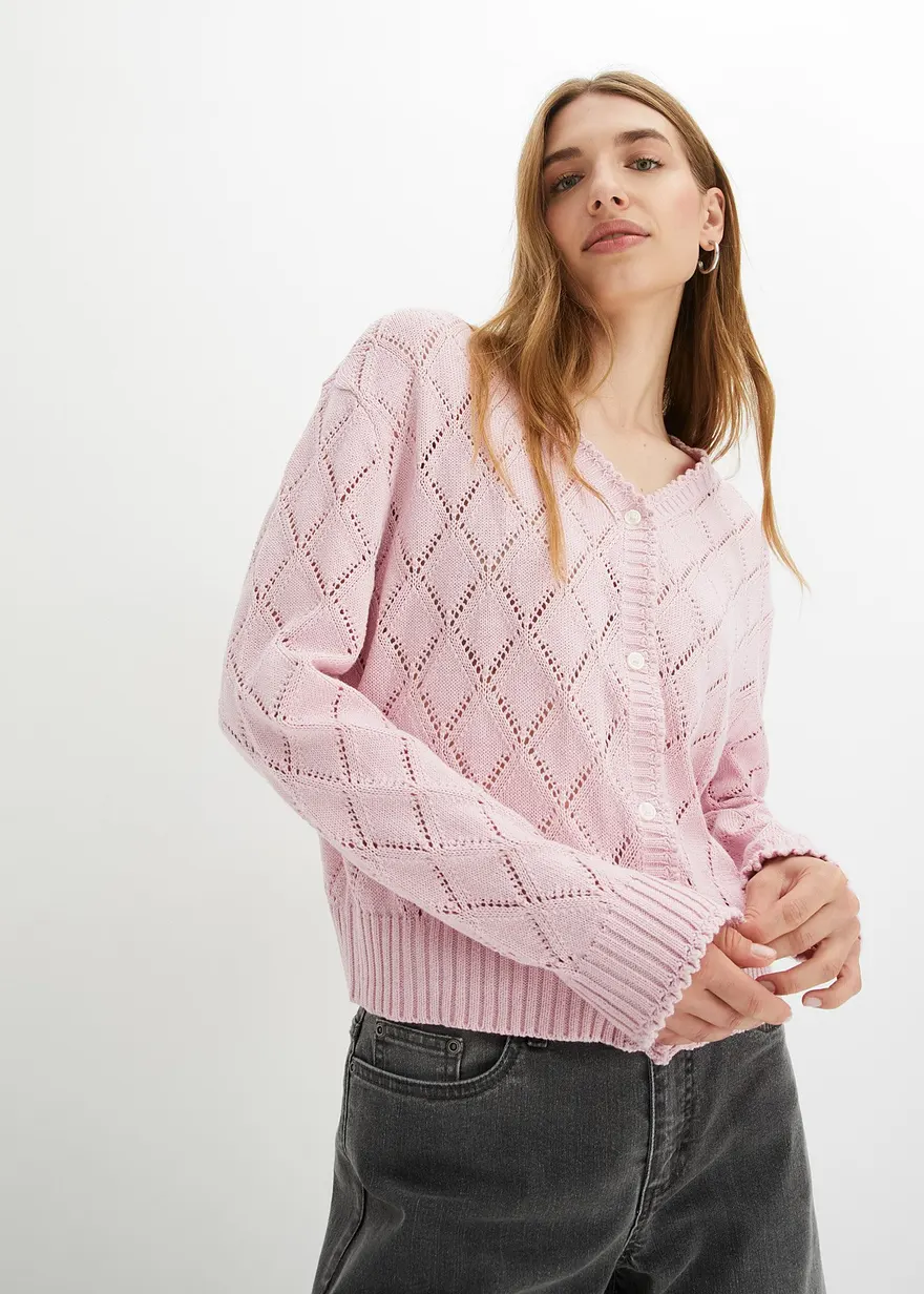 Ajour-Strickjacke