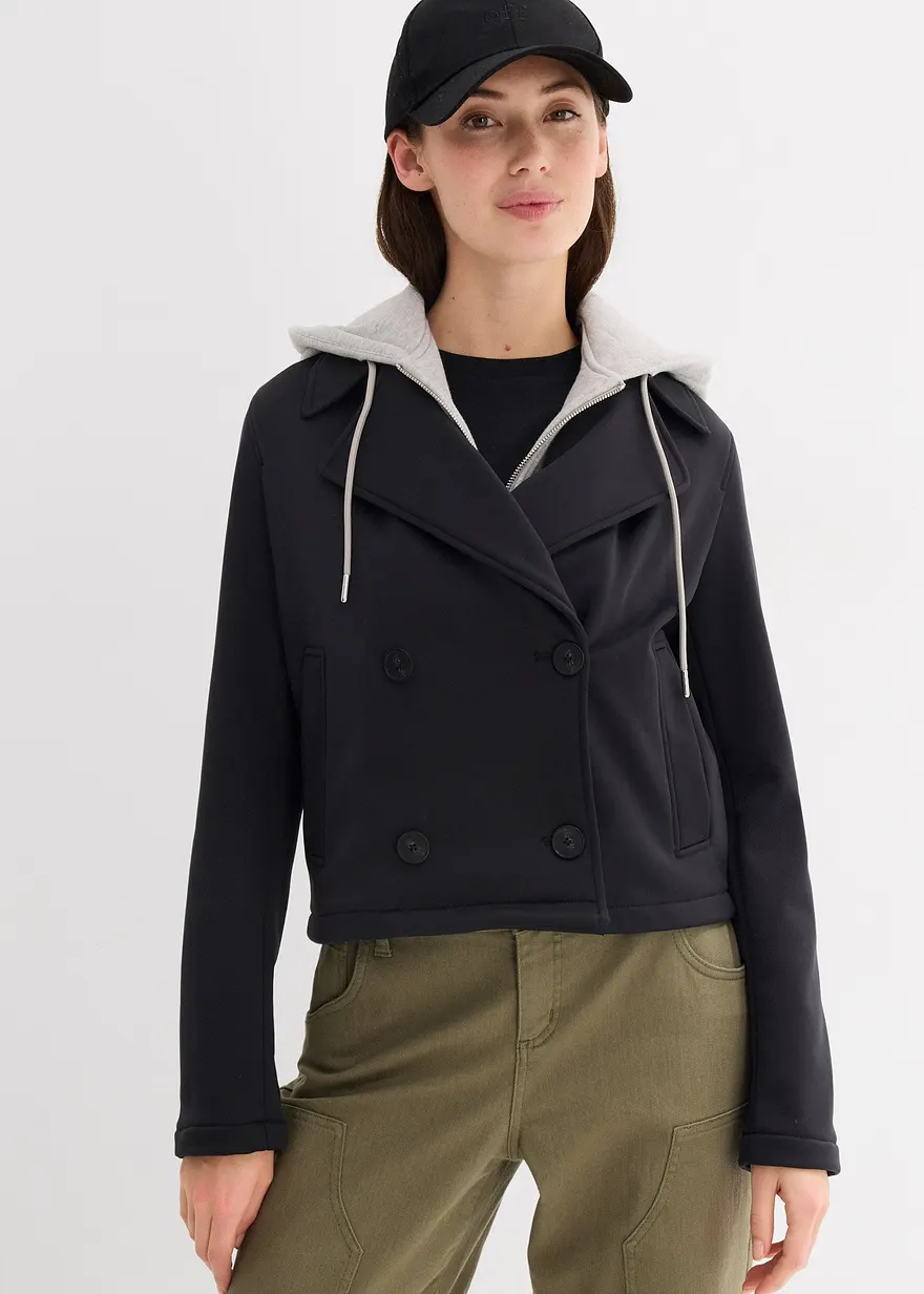 Jacke mit abgesetzter Kapuze
