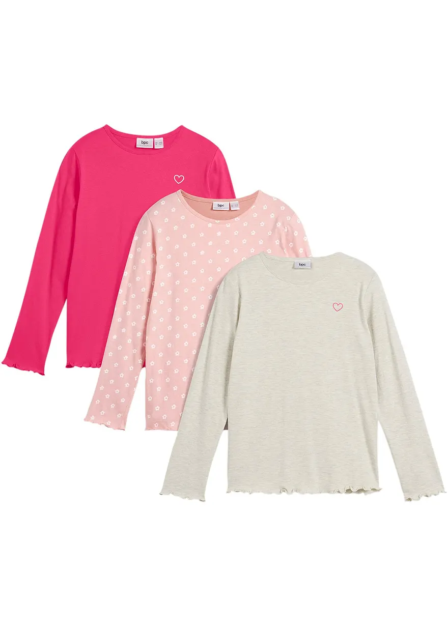 Langarmshirt aus Bio-Baumwolle (3er Pack)