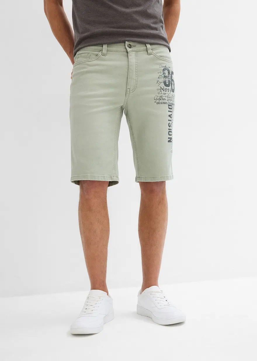 Stretch-Jeans-Bermuda, Regular Fit