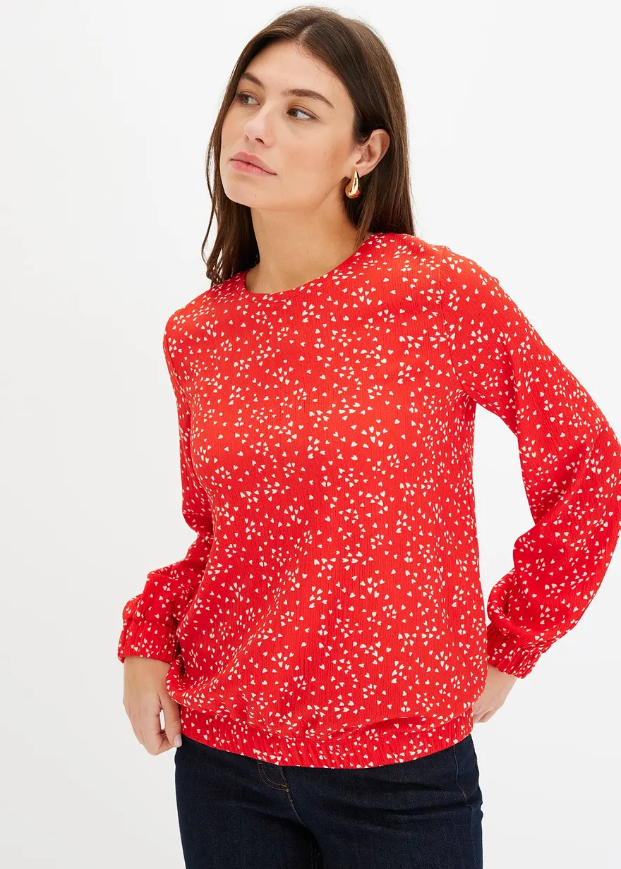 Langarmshirt aus Jerseycrepe