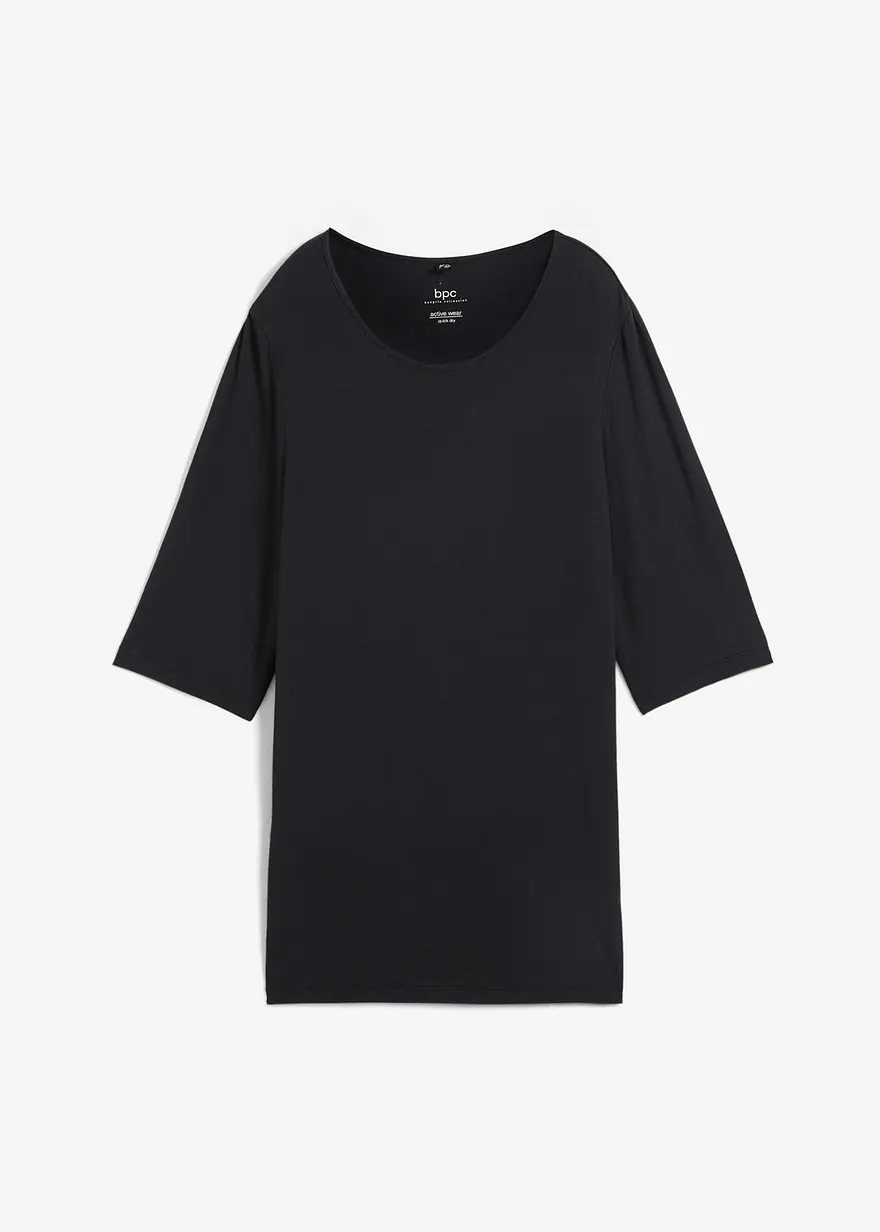 Funktions-Longshirt mit Schlitz, schnelltrocknend