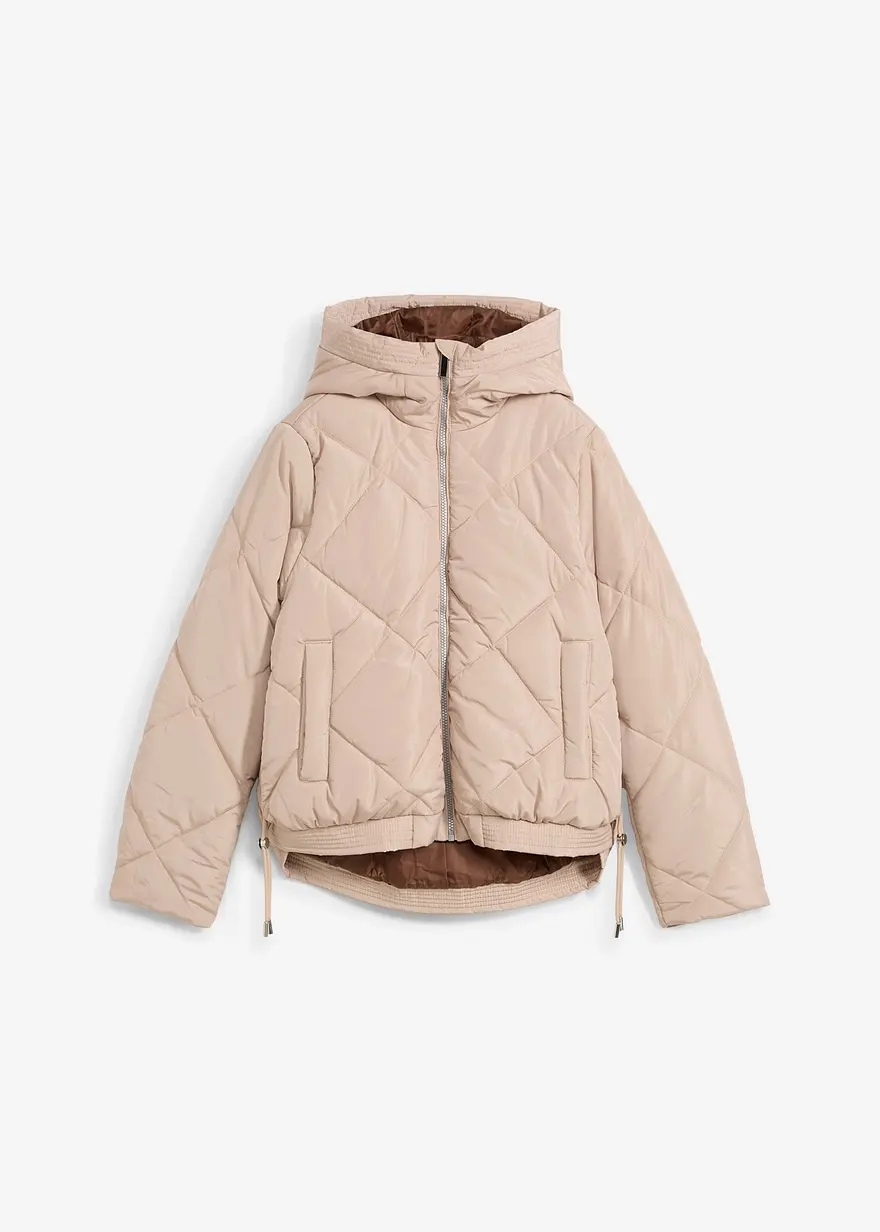 Kurze Steppjacke mit Futter in Kontrastfarbe