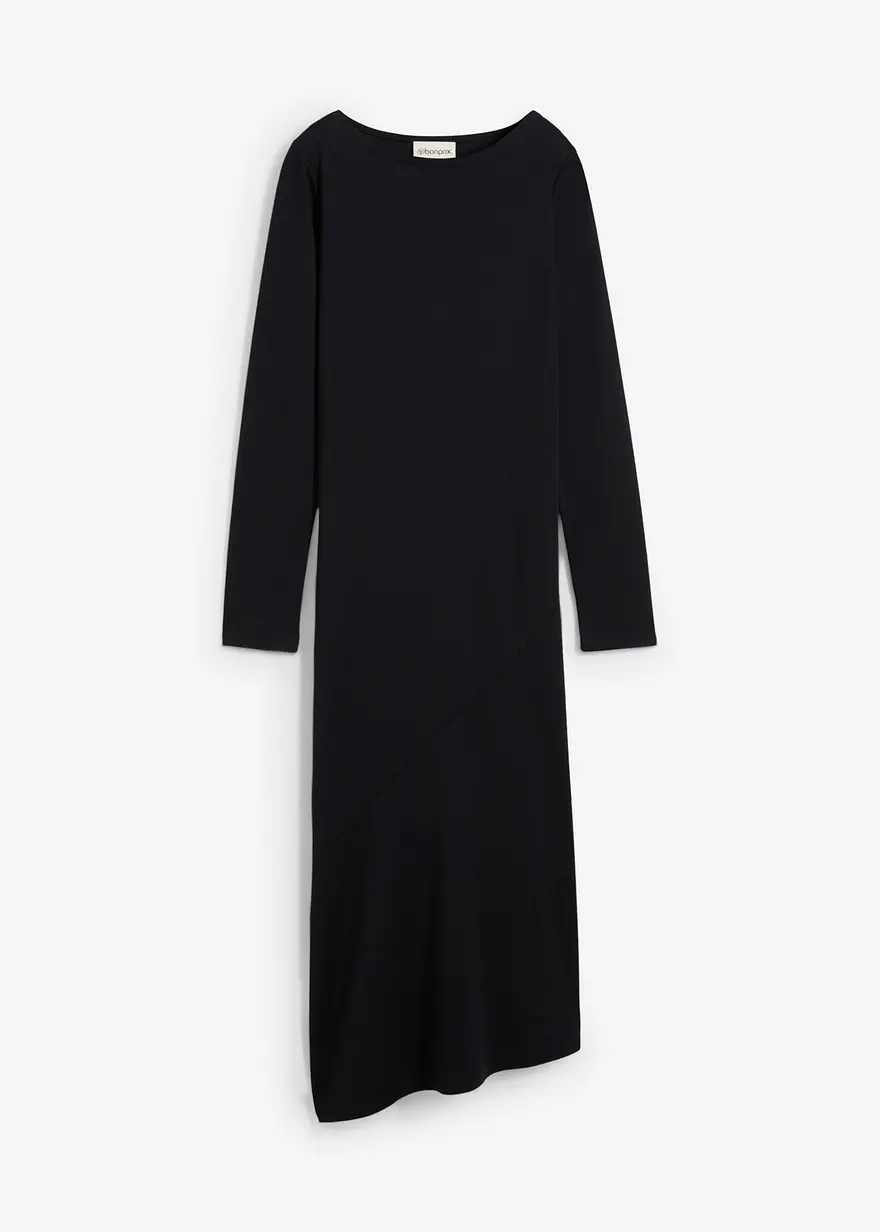 Asymmetrisches Jerseykleid aus Viskose-Mix