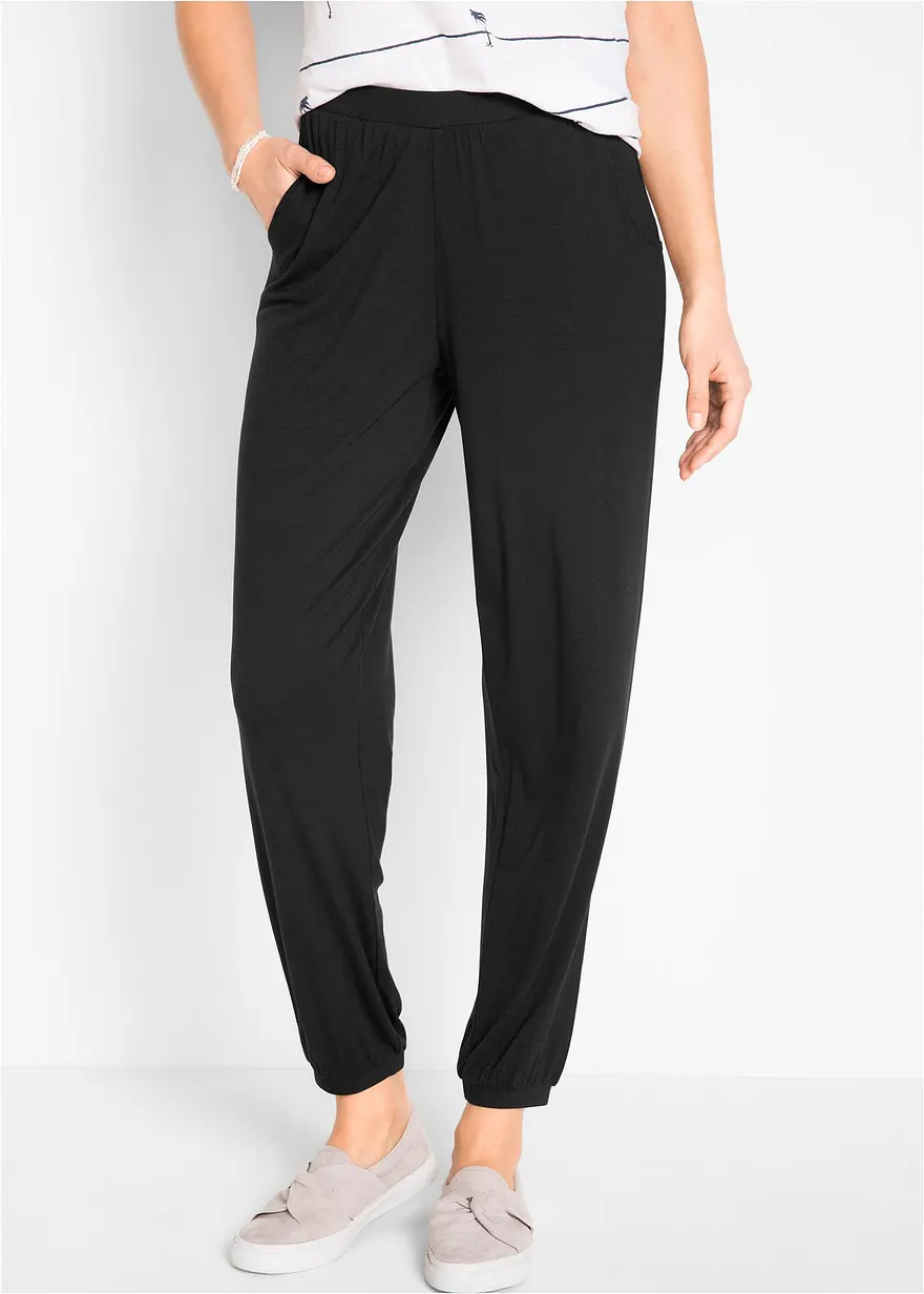 Jersey-Hose mit Eingriffstaschen aus fließendem Viskose-Mix