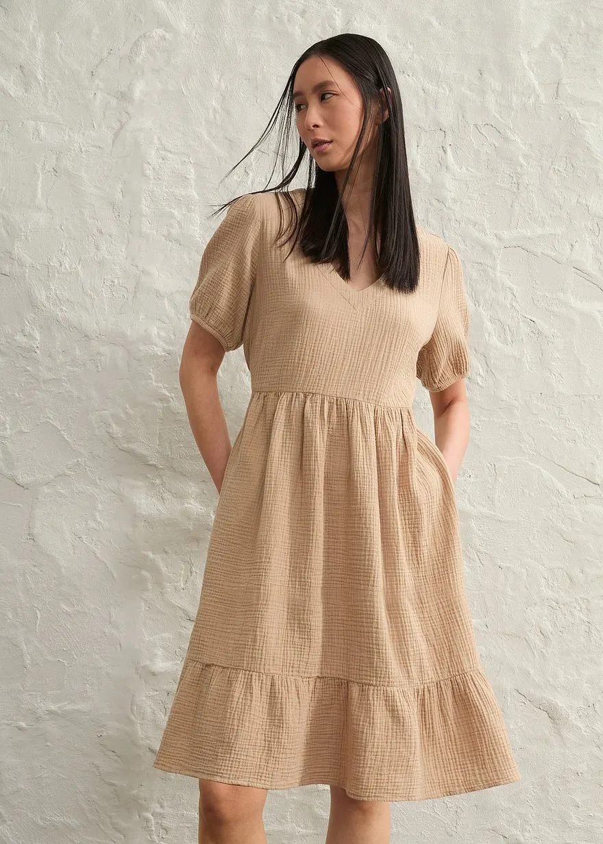 Oversized-Kleid aus Baumwoll-Musselin
