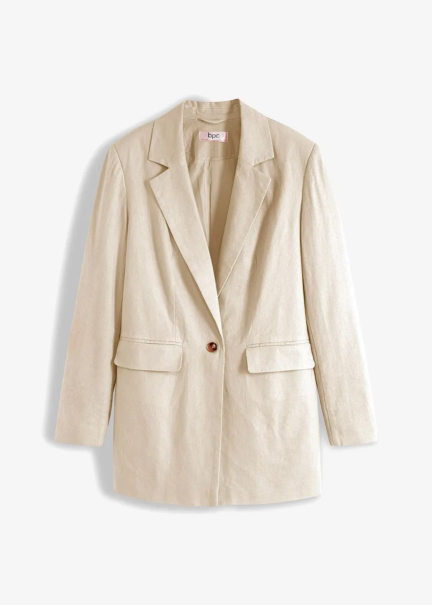 Longblazer mit Knopfdetail am Ärmel