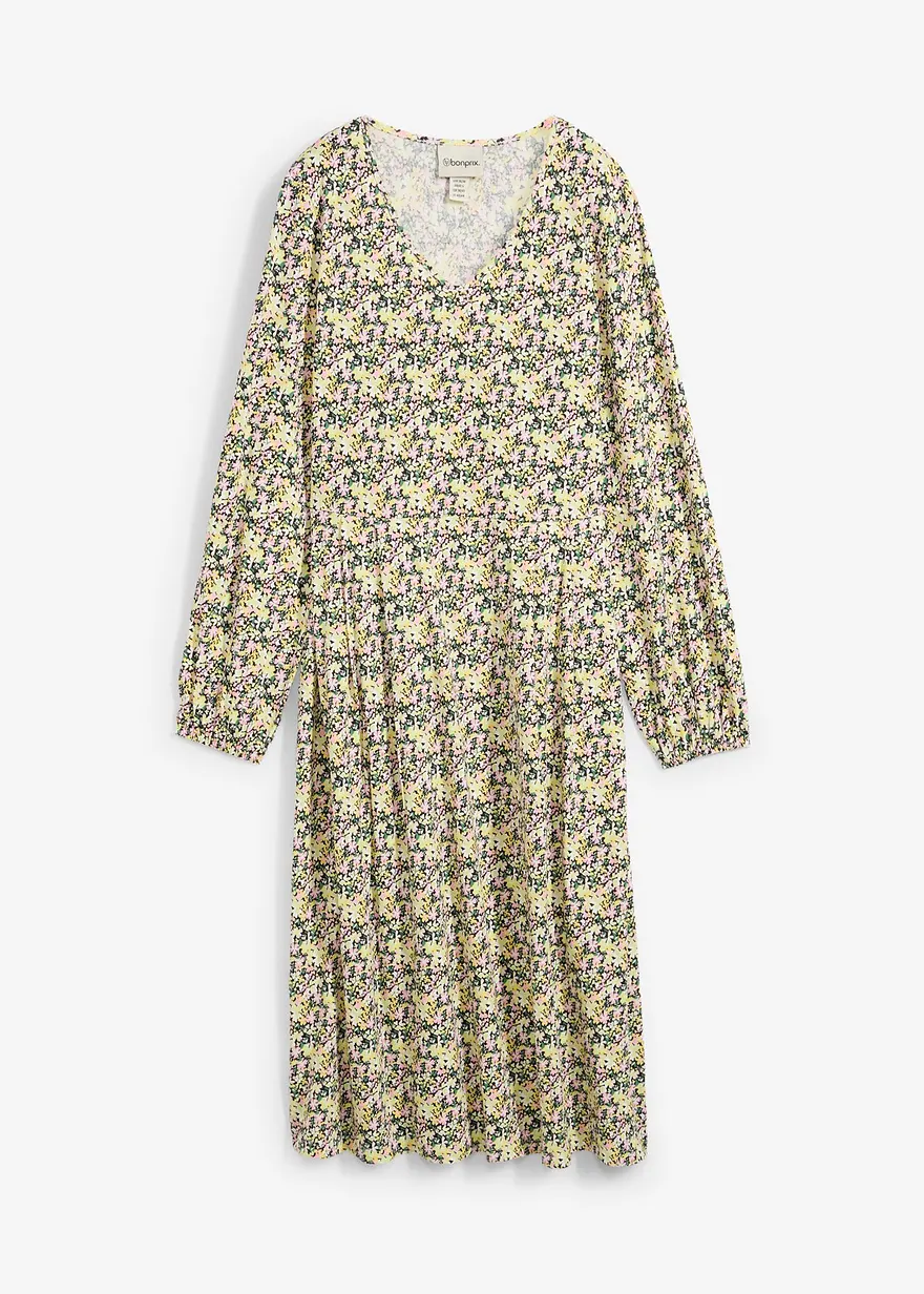 Baumwoll-Jerseykleid, Midilänge