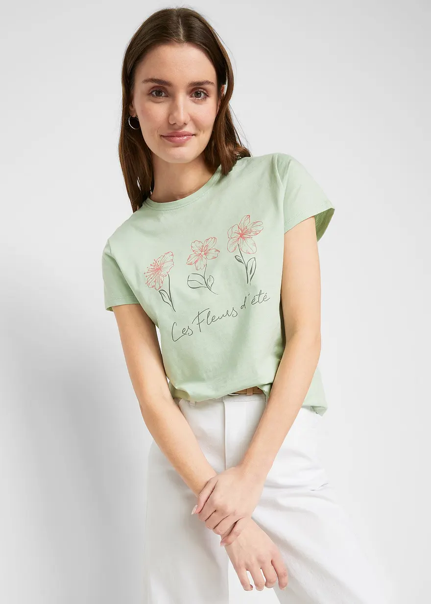 Basic T-Shirt mit Druck (2er Pack)